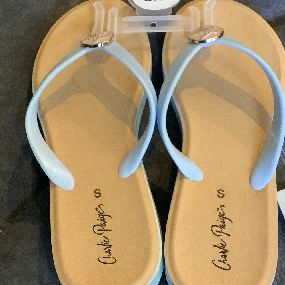 Charlie Paige Sky Blue flip flops